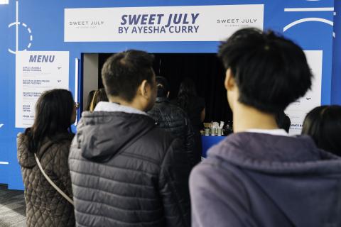 Line for Sweet July food stand